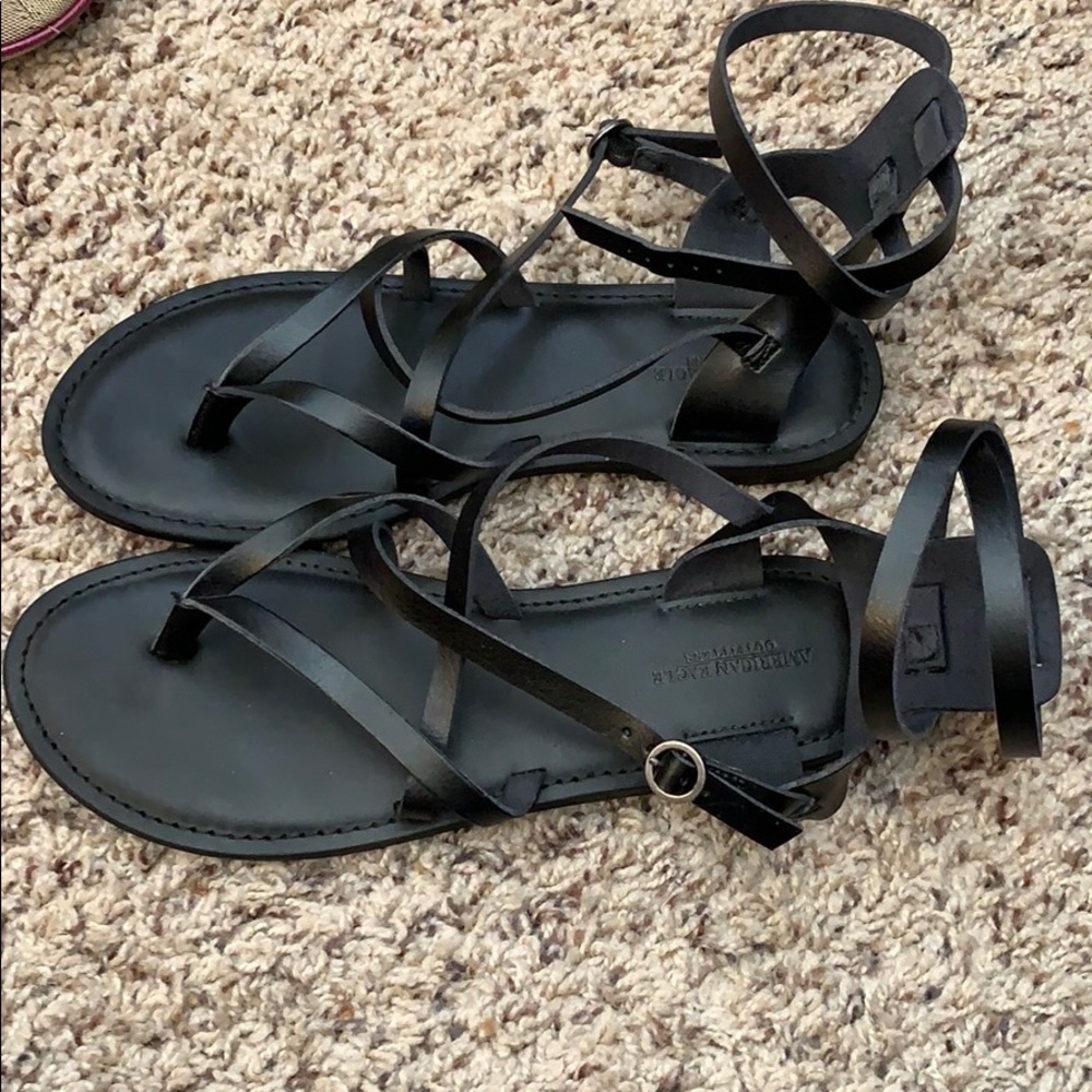 Black strappy sandals